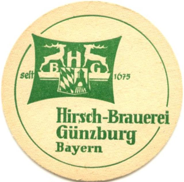 günzburg gz-by hirsch 2a (rund215-hirsch brauerei günzburg-grün) 